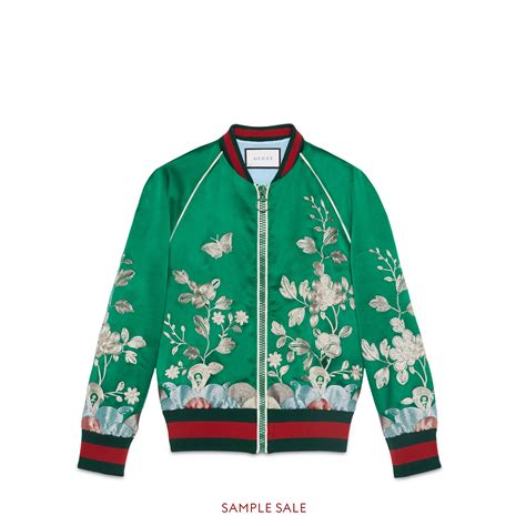 gucci embroidered bomber jacket|gucci bomber jacket women.